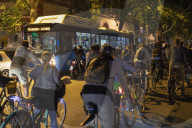 Protesters On Bicycles In Novi Sad