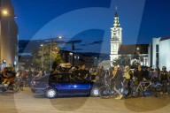 Protesters On Bicycles In Novi Sad