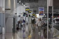Passengers At The Terminal Of Brussels Airport