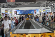 Passengers At The Terminal Of Brussels Airport