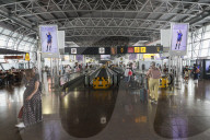 Passengers At The Terminal Of Brussels Airport