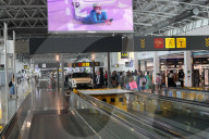 Passengers At The Terminal Of Brussels Airport