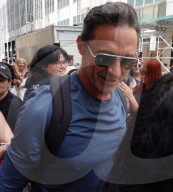 Hugh Jackman Spotted By Midtown Crowd Wearing Cycle Helmet In New York City - 18 Jul 2025
