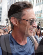 Hugh Jackman Spotted By Midtown Crowd Wearing Cycle Helmet In New York City - 18 Jul 2025