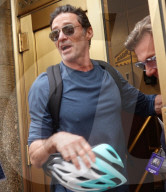 Hugh Jackman Spotted By Midtown Crowd Wearing Cycle Helmet In New York City - 18 Jul 2025