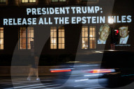 Call for release of Epstein files projected onto building near White House