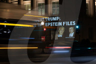 Call for release of Epstein files projected onto building near White House
