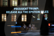 Call for release of Epstein files projected onto building near White House