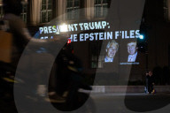 Call for release of Epstein files projected onto building near White House