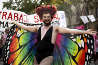 Pride Day Demonstration In Barcelona, Spain.
