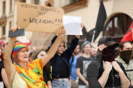 Stop Immigration Picket In Krakow