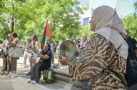 Performance In Madrid Against The Genocide In Palestine At The EU Headquarters