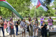 Performance In Madrid Against The Genocide In Palestine At The EU Headquarters