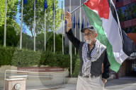 Performance In Madrid Against The Genocide In Palestine At The EU Headquarters