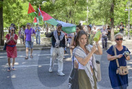 Performance In Madrid Against The Genocide In Palestine At The EU Headquarters