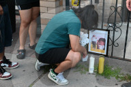 Evidence Is Collected And A Memorial Is Held Following A Tragedy Where A Man Stabbed His Wife And Two-year-old Daughter To Death And Wounds Himself In A Domestic Related Murder-suicide Attack At 63-35 Forest Avenue