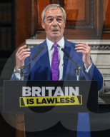 Reform Press Conference in London, UK.