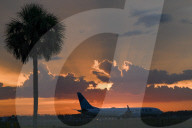 Sunset Seen At Orlando International Airport MCO