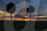 Sunset Seen At Orlando International Airport MCO