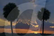 Sunset Seen At Orlando International Airport MCO