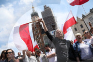 Stop Immigration Picket In Krakow