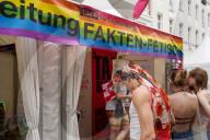Newspaper TAZ At Lesbian And Gay City Festival In Berlin 2025