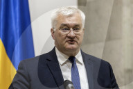 Ukrainian Foreign Minister Andrii Sybiha And French Minister For Europe And Foreign Affairs Jean-Noel Barrot During A Press Conference In Kyiv