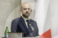 Ukrainian Foreign Minister Andrii Sybiha And French Minister For Europe And Foreign Affairs Jean-Noel Barrot During A Press Conference In Kyiv