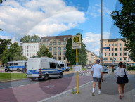 Police Presence At Oranienplatz In Berlin Kreuzberg