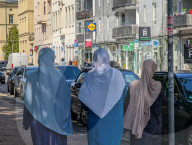 Three Women Walking In Central Berlin
