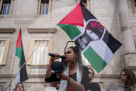 Protest By The Palestinian Community In Barcelona In Solidarity With Palestine.