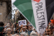 Protest By The Palestinian Community In Barcelona In Solidarity With Palestine.