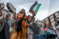 Protest By The Palestinian Community In Barcelona In Solidarity With Palestine.