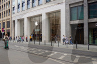 Apple Store And Pedestrian Activity In Berlin