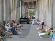 Colonnade Courtyard On Museum Island At Old National Gallery In Berlin