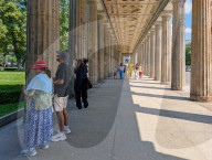 Colonnade Courtyard On Museum Island At Old National Gallery In Berlin