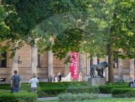 Colonnade Courtyard On Museum Island At Old National Gallery In Berlin