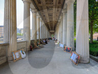 Colonnade Courtyard On Museum Island At Old National Gallery In Berlin