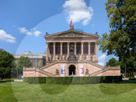 Colonnade Courtyard On Museum Island At Old National Gallery In Berlin
