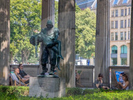 Colonnade Courtyard On Museum Island At Old National Gallery In Berlin