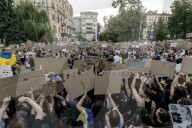 Ukrainians Protest Against A Newly Passed Law, Which Curbs Independence Of Anti-corruption Institutions