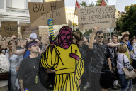 Ukrainians Protest Against A Newly Passed Law, Which Curbs Independence Of Anti-corruption Institutions