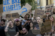 Ukrainians Protest Against A Newly Passed Law, Which Curbs Independence Of Anti-corruption Institutions