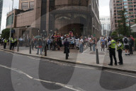 Migrant Protests at Britannia Hotel in London, UK.