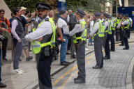 Migrant Protests at Britannia Hotel in London, UK.