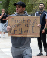 Migrant Protests at Britannia Hotel in London, UK.