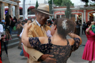 People Dance Danzón In The Center Of The Tlalpan Borough In Mexico City.