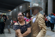 People Dance Danzón In The Center Of The Tlalpan Borough In Mexico City.