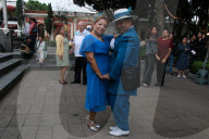 People Dance Danzón In The Center Of The Tlalpan Borough In Mexico City.