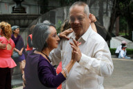 People Dance Danzón In The Center Of The Tlalpan Borough In Mexico City.